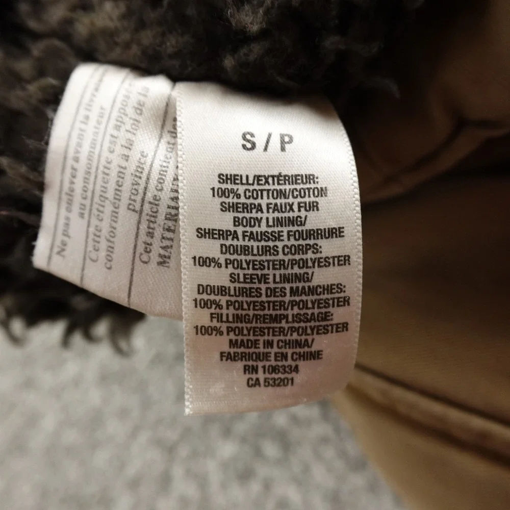 VTG Aeropostale Jacket Mens S Brown‎ Sherpa Faux Fur Lined Adirondack Coat Y2K